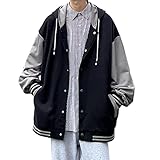 [Poperdision] メンズ パーカー スウェット トレーナー おしゃれ 大きい サイズ 人気 ジャケット スポーツ フード 付き オシャレ カジュアル カーディガン コート ジャージ 春秋冬服Black XL