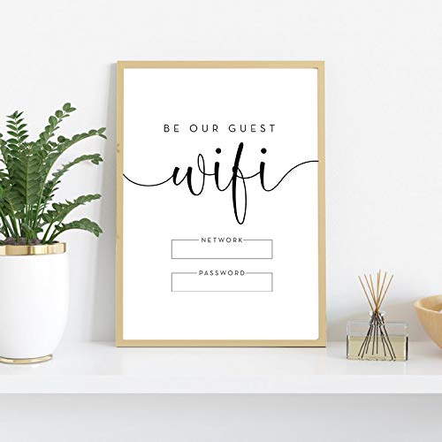 Signe WiFi mot de passe affiche personnalisée art mural impression sur toile 50x70