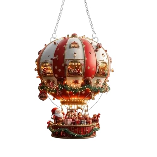 Big Christmas Acrylic Hanging Decorations Exquisite Christmas Tree Ornament 2D Giant Xmas Front Door Hanger Car Hanging Ornament Funny Xmas Ornaments (Santa Claus-A)