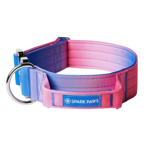 Collare tattico per cani con manico, collare di alta qualità, design robusto e durevole per razze grandi e forti, pitbulls, Labrador, GSD - cono di neve - M - 3,8 cm