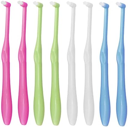 Chargenyang 8 PCS Interspace Toothbrush for Teeth Detail Cleaning and Braces Clean Soft and Compact Trim Tooth Toothbrush Rose Red, Blue, White