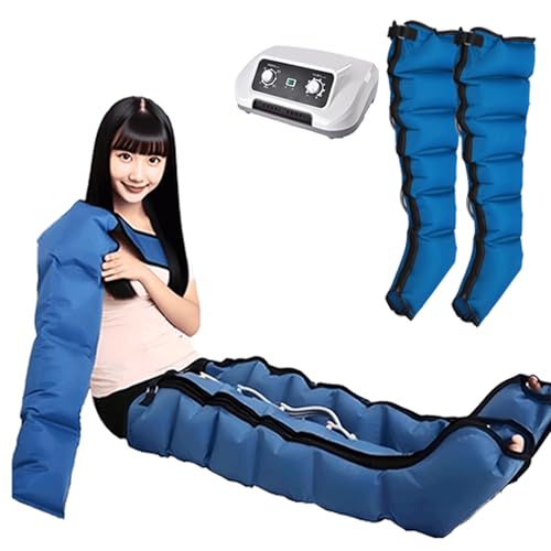 LESBJFDM Botas de Presoterapia para Masajeador de Piernas y Abdomen - Equipo Completo para Casa, 6 Cámaras, Terapia de Compresión para Linfedema y Venas