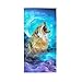 Produktbild gfhfdjhf Handtuch Tier Wolf Galaxy Moon Hochsaugfähiges Handtuch für die Küche zu Hause, das Badezimmer, das Fitnessstudio und das Schwimmbad