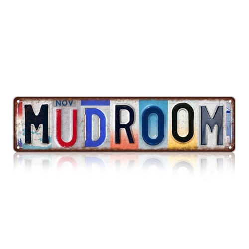 JBYMsign Vintage Mudroom Street Sign Wall Decor Metal Tin Signs Poster