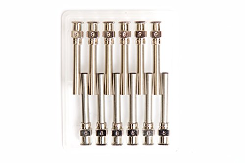 Dispense All - 12 Pack - 8 Gauge 1 Inch All Metal Blunt Tipped Dispensing Needle, Stainless Steel, Luer Lock | Refill Cartridges and Transfer Viscous Liquids Oils Glycerin Distillate Epoxy Adhesive