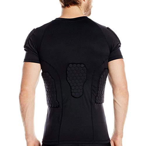 image for TUOY Men's Padded Compression Shirt Protective Shirt Rib Chest Protect