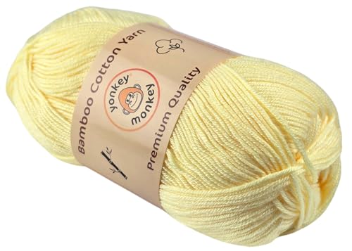 Image of 10-Pack of Yonkey Monkey 500 Grams Yarn - 70% Rayon derived from Bamboo, 30% Cotton - Imported - Milk Yellow 9009