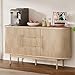YITAHOME 55'' Fluted Buffet Cabinet with 3 Large Drawers, Sideboard Buffet Storage Cabinet with Adjustable Shelf & Sliding Door, Modern Coffee Bar Table for Kitchen, Entryway, Living Room, Natural Oak