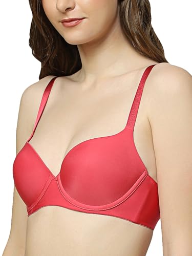 Image of Triumph T-Shirt Bra For Women Wired Padded Body Make-Up Series Seamless Everyday Lingerie Lycra Xtra Fine Breathable Fabric Second-Skin Smooth 3 /4 Cup Support Invisible Underwire Pack Of 1