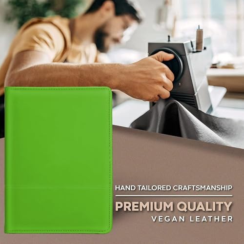 Image of Classic Padfolio /Junior Portfolio Folder Case, Business A5 Binder Organizer Notepad for Men Women, 5 x 8 Writing Pad Included, Green
