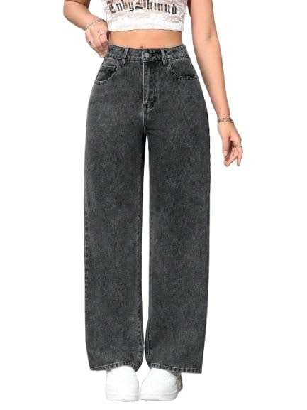 glossia Fashion Women Denims | High Waist Straight Fit Jeans for Women | Stretchable High Rise Wide Leg Pants-picture-38