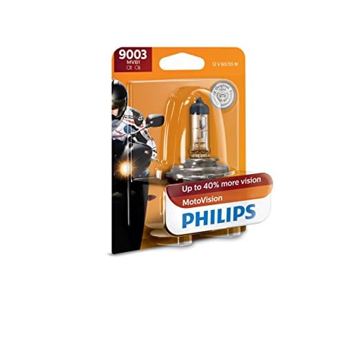 Philips 9003MVB1 MotoVision Motorcycle and Powersport Replacement Headlight Bulb, 1 Pack