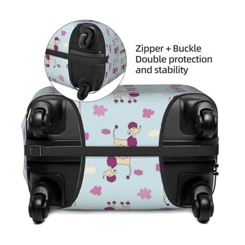 Funny Cute Poodle Dog_A Luggage Cover Protector Anti-Scratch Washable Fits 18-32 Inch Luggage-Small4