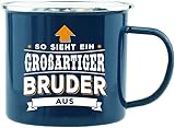 History & Heraldry Echter Kerl - Emaille Becher Bester Bruder - individuelle und personalisierte Tasse mit Name und Spruch