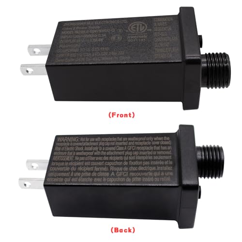 Image of 24V 6W LED Power Supply - Low Voltage Transformer Class 2 Waterproof IP44 Seasonal Use Driver US Plug 8 Modes Adapter for String Light, Projector Light, Lawn Lamp (1)