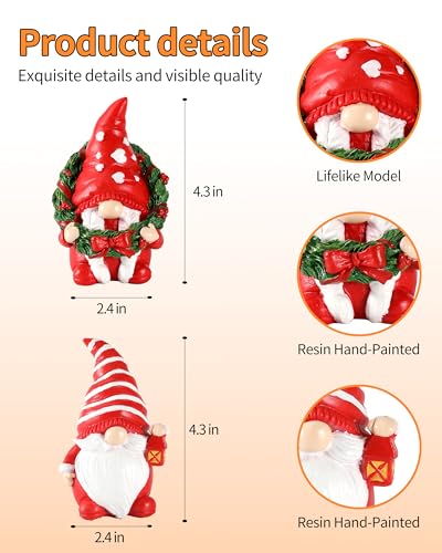 iStatue-Set-of-2-Resin-Christmas-Gnomes-43-Adorable-Hand-Painted-Tabletop-Tomte-Collectible-Figurines-Christmas-Decorations-for-Home-and-Garden-Xmas iStatue Set of 2 Resin Christmas Gnomes 43 Adorable Hand Painted Tabletop Tomte Collectible Figurines Christmas Decorations for Home and Garden Xmas