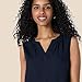 Amazon Essentials Women's Sleeveless Woven A-line V Neck Shift Dress, Navy, Large