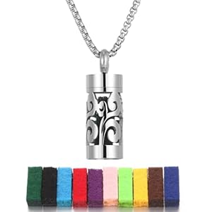 JEAN SMILE Essential Oil Necklace for Women – Aromatherapy Pendant, 316L Stainless Steel Diffuser Jewelry Gift for Men and Women – Perfect for Christmas, Birthday XN064-7