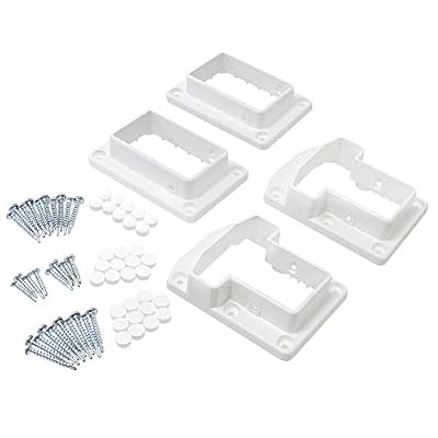 Vinyl Fence Railing Deluxe Bracket Kit- 2 Sets | Vinyl Fence Brackets | T- Top Brackets (White)