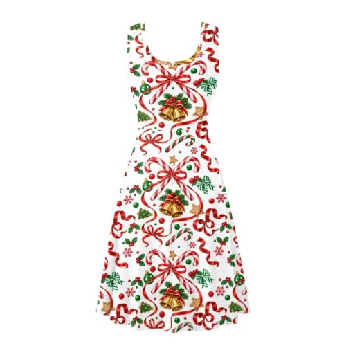 Image of Dreaweet Casual Sleeveless Dresses for Women Girls, Round Neck Tank Dresses with Pockets Summer Sundress Size XS-4XL