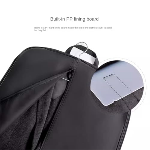 Habrur Clothes Cover 2pcs Garment Bag Travel Foldable Suit Bag For Men Suits Tuxedos Coats Uniform Suit Bags (Color : Black, Size : 60 * 110cm)3
