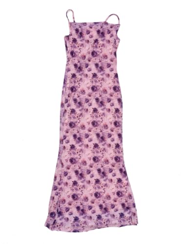 Image of Allegra K Women Wedding Guest Mesh Floral Spaghetti Strap Dress