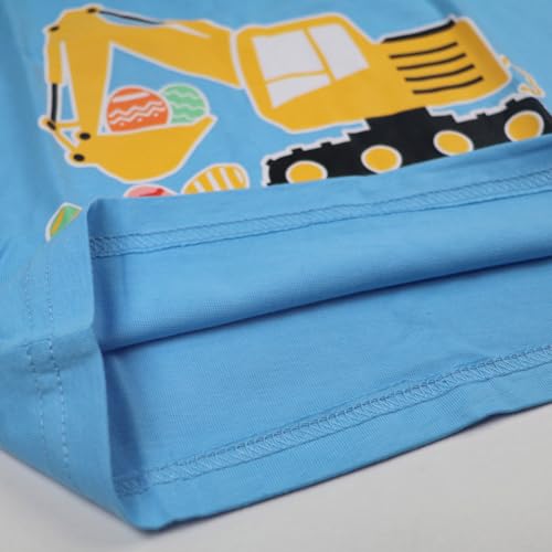 Image of Toddler Boys Easter Shirt Short Sleeve Kids Digger Eggs Hunt T-Shirt Cotton Dinosaur Bunny Outfits Tee Top 2-7 Years