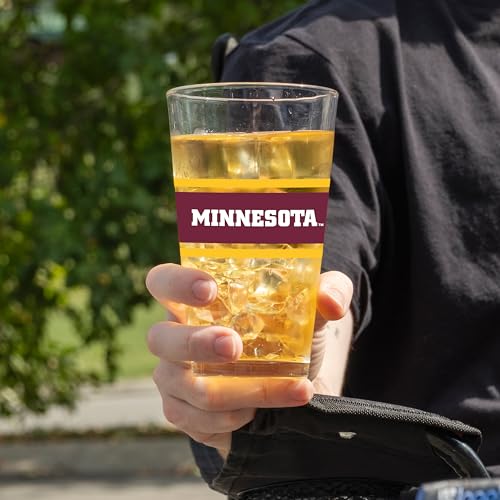 Image of Logo Brands NCAA 16 oz Pint Glass - Durable Glass With Bold Team Color- Chip-Resistant Rim Drinkware For Fans, Tailgates, Home Bars & Everyday Use