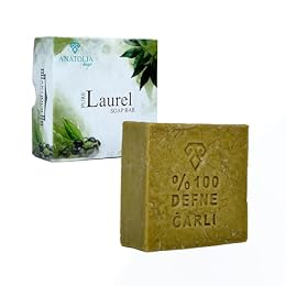 Anatolia Soap Antioch Collection Laurel Oil Shampoo Bar 5 oz – Handmade Soap, Olive Oil Based Solid Shampoo for Dry Hair, Traditional Castile Bar for Women & Men