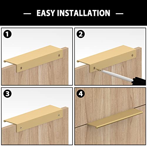 Peaha 10 Pack Black Cabinet Pulls Kitchen Cabinet Hardware Aluminum Alloy Cabinet Edge Pull Cabinet Finger Pull Black 76Mm/3In Center To Center #TOP6