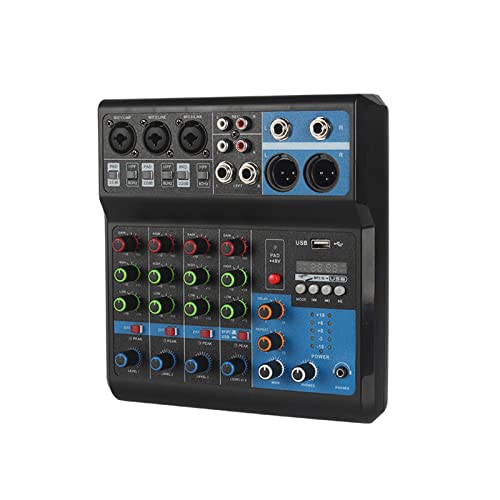 Mezclador de DJ, Procesador de interfaz de equipo profesional profesional mezclador de consola de mezcla de tarjeta de sonido de disco libre de grabación de ordenador de 5 vías, Decks de DJ
