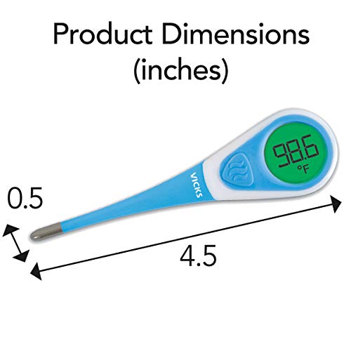 Vicks ComfortFlex Digital Thermometer – Accurate, Color Coded Readings in 8 Seconds - Digital Thermometer for Oral, Rectal or Under Arm Use