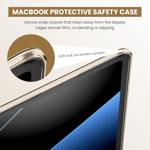 Image of Dyazo Hard Shell Case Compatible for MacBook Air 13.6 Inch (2022-2026 Release M2 M3 M4 M5 A2681 A3113 A3240 A3449) | Slim Protective Laptop Cover with Touch ID, Crystal Finish & Precise Fit(Starlight)