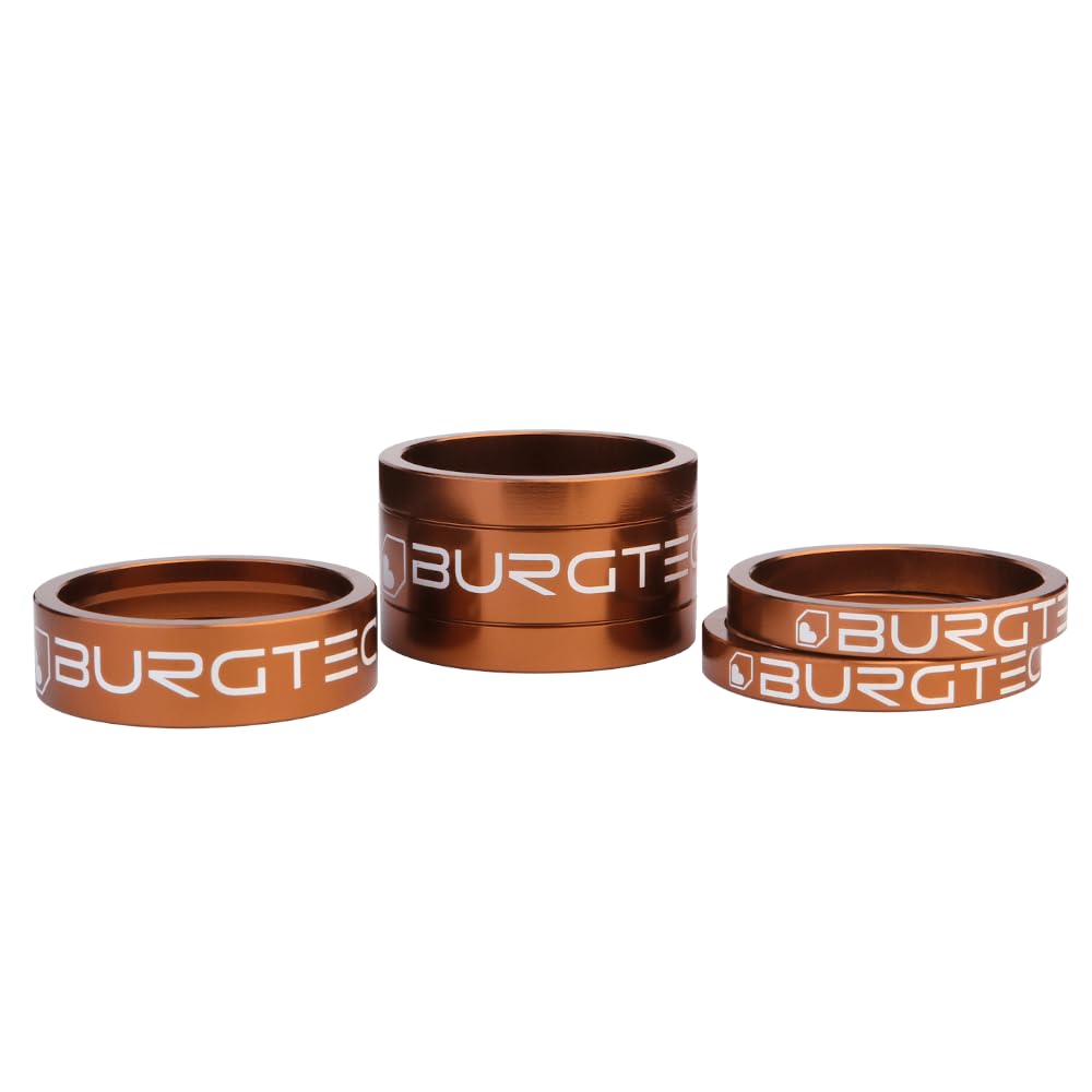 Burgtec Stem Spacer Kit - Bronze/Mountain Bike MTB Part Match Component Lightweight Alloy Accessories Cycling Biking Cycle Trail Ride Style Race Downhill Freeride Dirt Jump Screw Spacer Headset Kit