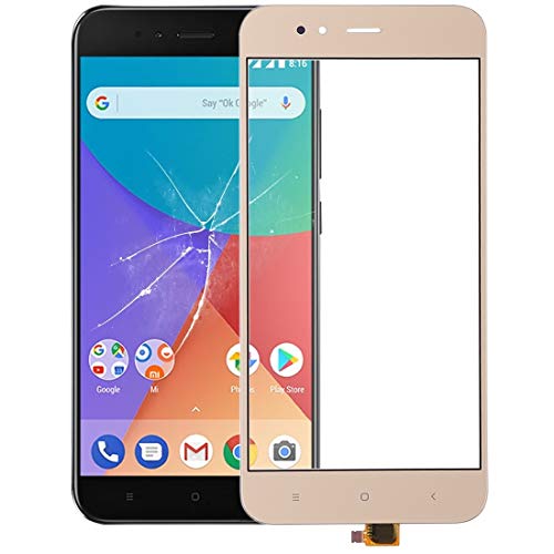 ZAORUN Pekpanel kompatibel med Xiaomi Mi 5X / A1 ersättningsdel för mobiltelefon (färg: Guld)