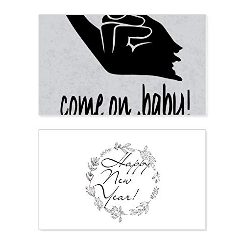 Tarjeta de año nuevo con mensaje conmemorativo Seduction Silhouette de diseño exclusivo