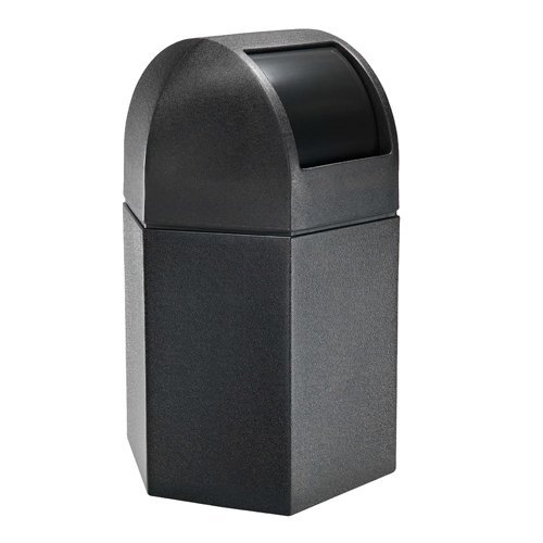 73790199 45-Gallon Hex Waste Container with Dome Lid - Black