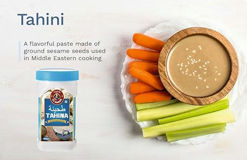Image of AL MARAH White Tahini /Tahina Paste, 400G (100% Hummus Ground Hulled Sesame Seed Paste Smooth & Creamy, Natural For Hummus, Middle Eastern Condiment For Salad Dressings, Baba Ghanoush & More)
