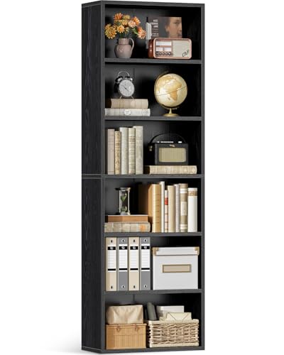 Casaottima 6-Tier Open Bookshelf and Bookcase, Floor Standing Display Storage