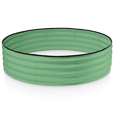 Round Galvanized Raised Garden Bed Outdoor Planter Boxes Raised Beds for Outdoor Plants, Vegetables, Gardening