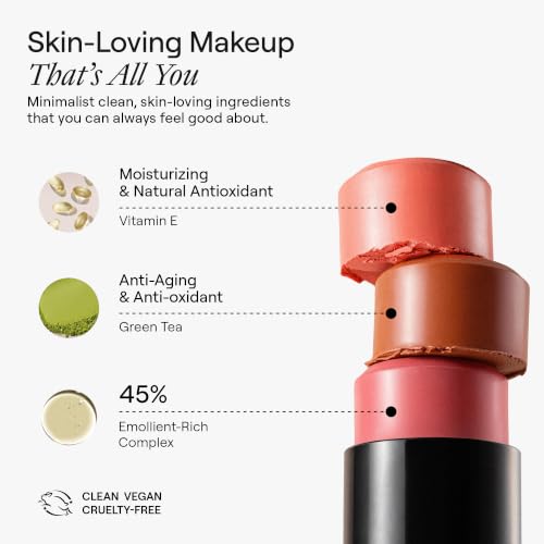 Image of Nudestix Nudies Matte Lux - 3-in-1 Soft-Matte Blush Stick for Cheeks, Eyes & Lips with Built-In Brush | Cream-to-Powder Finish with Blurring Effect | Clean, Vegan, Travel-Friendly Makeup