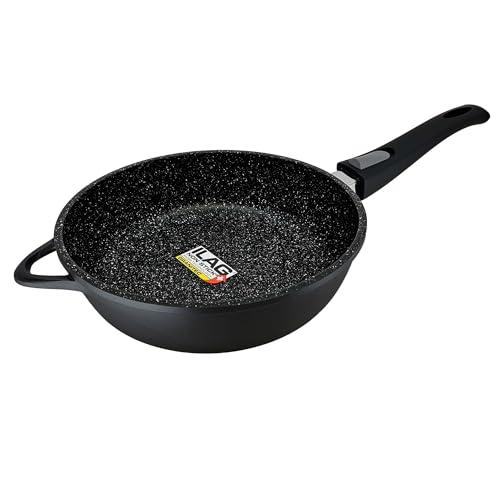 briebe Induction Cookware Set 10 Pieces, 3 Cast Aluminium Casseroles Dish + 2 Frying Pans, Non-Stick ILAG Granitec PFOA-Free, Set of Pots and Lids Glass, Silicone Gloves, Ceramic Hob, Gas, Oven - Image 17