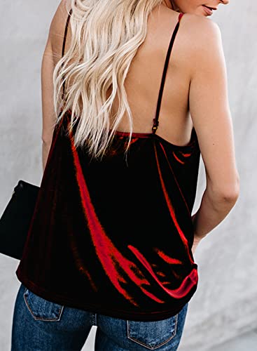 lime flare Women Sexy Velvet V Neck Lace Cami Tank Tops3
