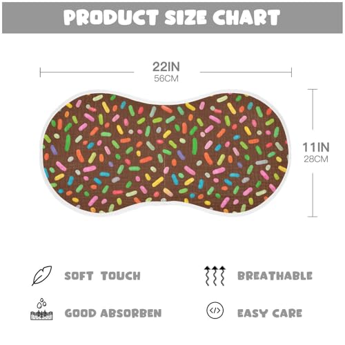 Candy Sprinkles Scattered- Muslin Burp Cloths 22x11 Inch - 4-Layer Organic Cotton & TPU Waterproof Lining, Absorbent Baby Bibs for Boys/Girls with Hanging Loop4
