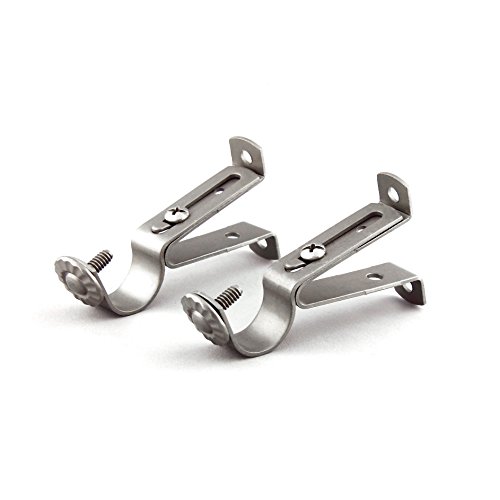 Pair of Wall Bracket for 3/4 inch Rod - Satin Nickel