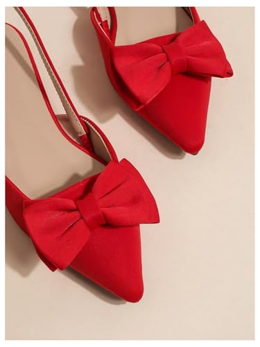 Image of Verdusa Women's Bow Pointed Toe Flat Shoes Slingback Flats Dress Shoes