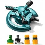 NiceNaiils Irrigatore per Giardino, Automatico Rotante a 360 °, 3 bracci girevoli regolabi...