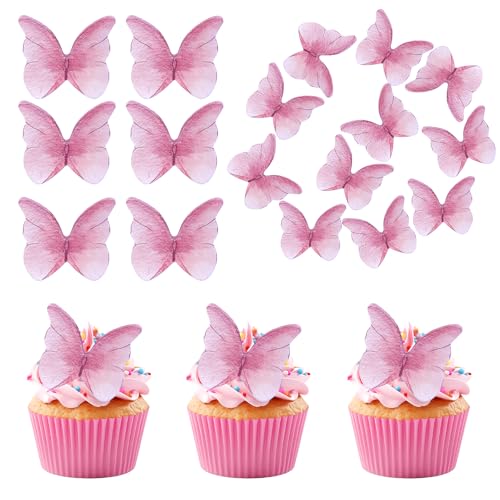 52 pezzi di carta da pranzo con farfalle rosa, decorazione