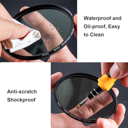 Kase 82mm CPL III Circular Polarizer Filter with Ultra-Low Reflectivity 0.1%, HD 28 Multi-Coated Optical Glass Ultra-Slim Polarizing Camera Lens Filter