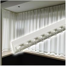 YXXSDP Sliding Curtain Track, Aluminium Self Adhesive Curtain Rod, Ceiling Wall Mounted Heavy-Duty Curtains, Modern Style for WindowsWhite,5.3m/17.4ft